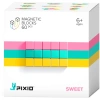 Pixio Sweet 60 klocki magnetyczne żółte różowe turkusowe 6+