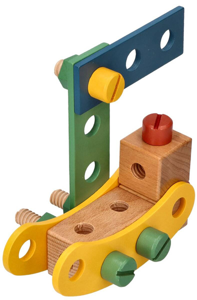 Wooden set of a small constructor