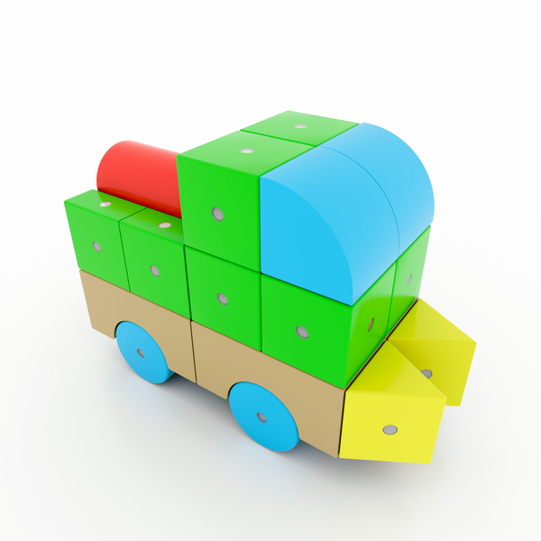 WABI Magnetic Blocks Educational Set 120 el. + WABI Pad magnetic tray