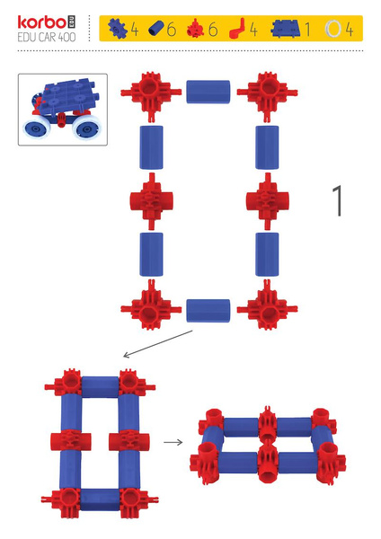 Korbo EDU Car construction blocks 400 el.