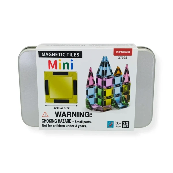 Klocki magnetyczne Mini 30 el. w puszce – Magnetic Mini Tiles 3+