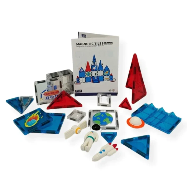 Magnetic tiles Space 39 pcs with astronaut – X-Bida 3+