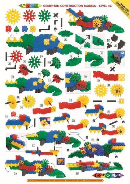 Morphun Gearphun 500 el construction block set. + Instructions 60 pp. A4