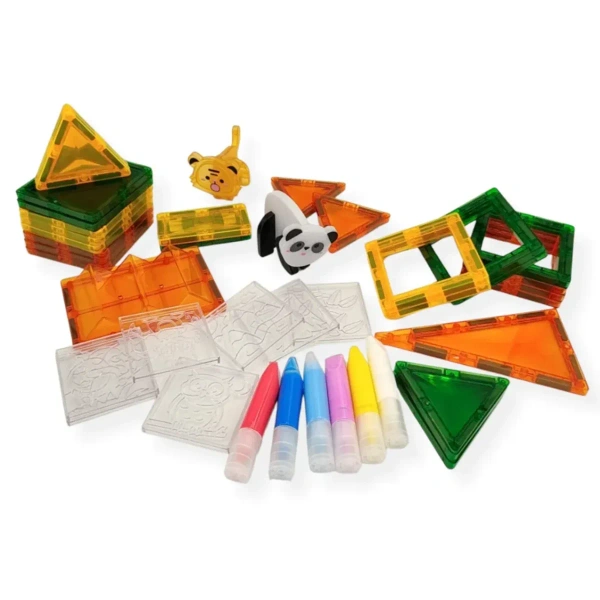 Magnetic Building Tiles Window Art Jungle 47 pcs – X-Bida 3+