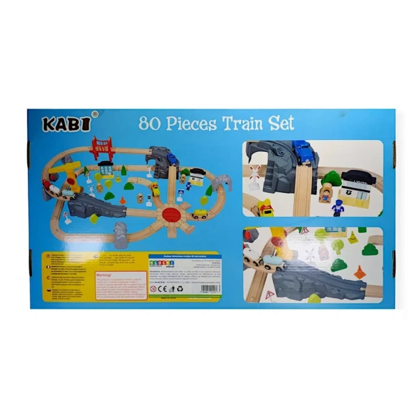 Drewniana kolejka dla dzieci 80 el. miasto – Kabi 3+