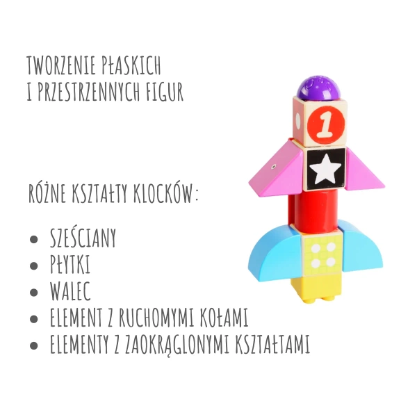 Klocki Magnetyczne Alilo - matematyka - 30 el.