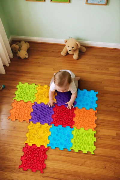 BiBi Sensory Mats 12 el. – maty sensoryczne dla dzieci 6m+