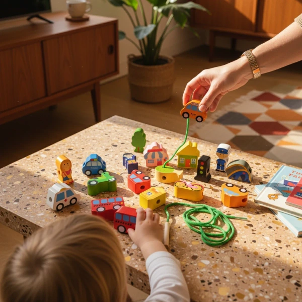 Wooden City Lacing Beads 17 Pieces – Kabi 3+