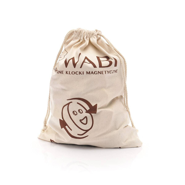 Klocki magnetyczne drewniane WABI 120 el. z 456 magnesami – 3+