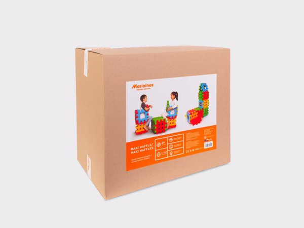 Klocki edukacyjne Marioinex Waffle w kartonie 24 elementów dla 2-latka wspierające motorykę