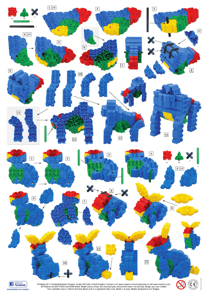 Morphun 24 Animals 252 el. - Construction blocks