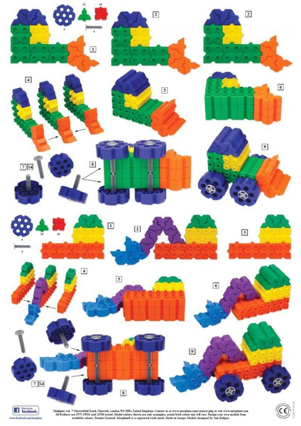 Morphun 12 Vehicles 140 el. - Construction blocks