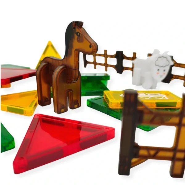 Farm Magnetic Tiles Set 26 pcs with Animals – X-Bida 3+