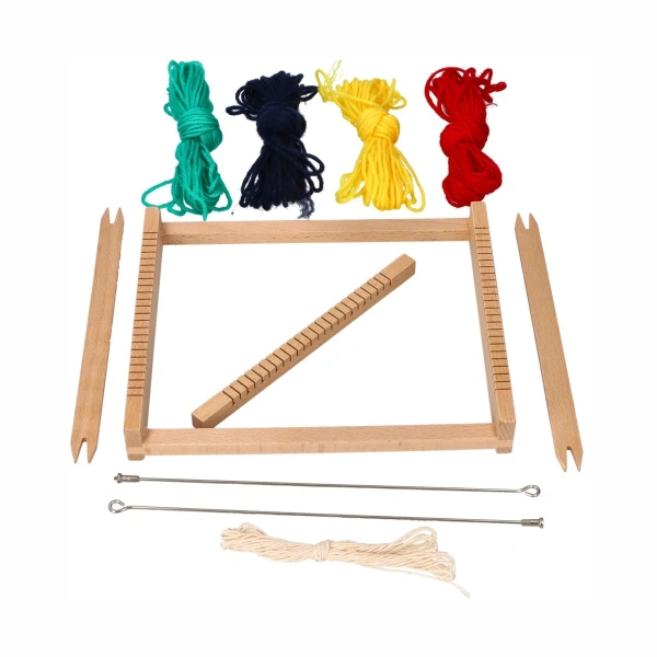 Goki Wooden Weaving Loom – Small Weaving Set for Kids Ages 5+