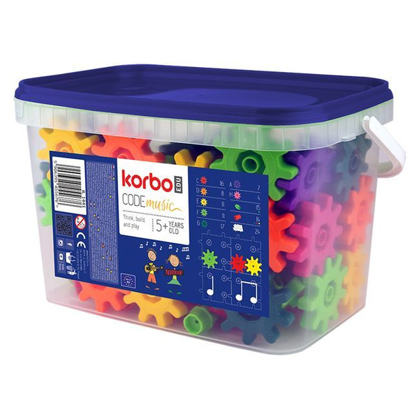 Zestaw Klocki Korbo EDU Code Music 128 el. + Książka z kartami pracy 27 x A4