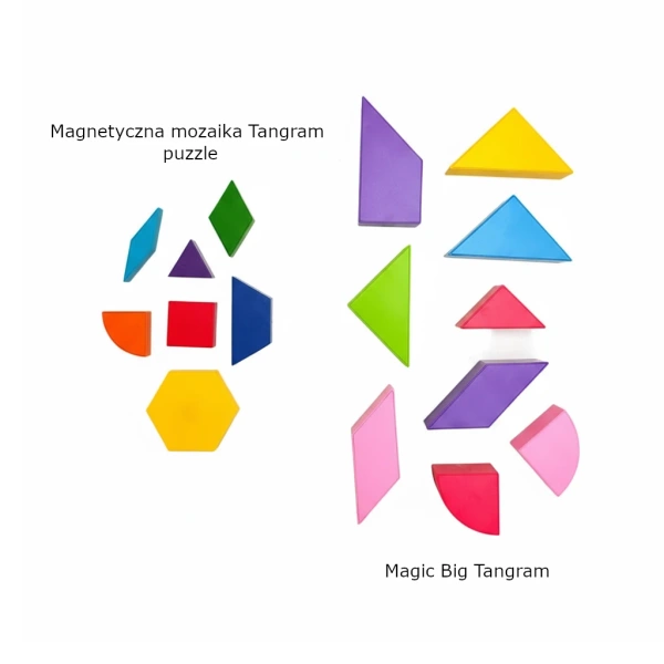 Tangram blocks - magnetic mosaic puzzle with board - 252 el.