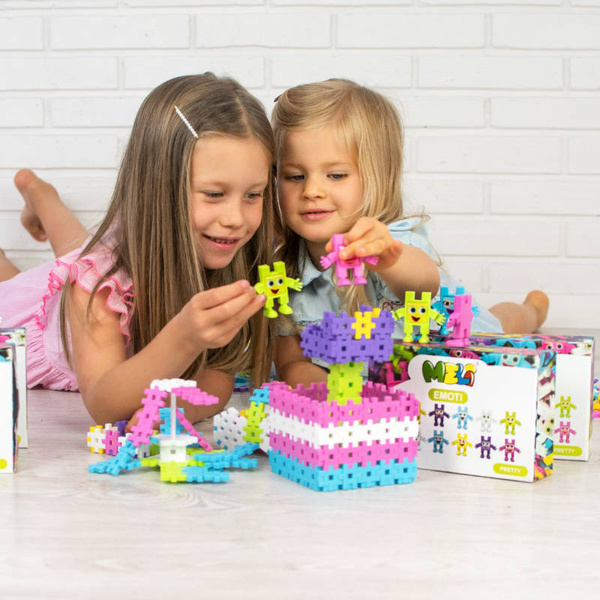 Klocki Meli Emoti Pretty 12 figurek – kolorowe buźki 3+