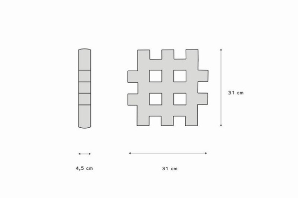 Klocki edukacyjne Marioinex Waffle w kartonie 24 elementów dla 2-latka wspierające motorykę