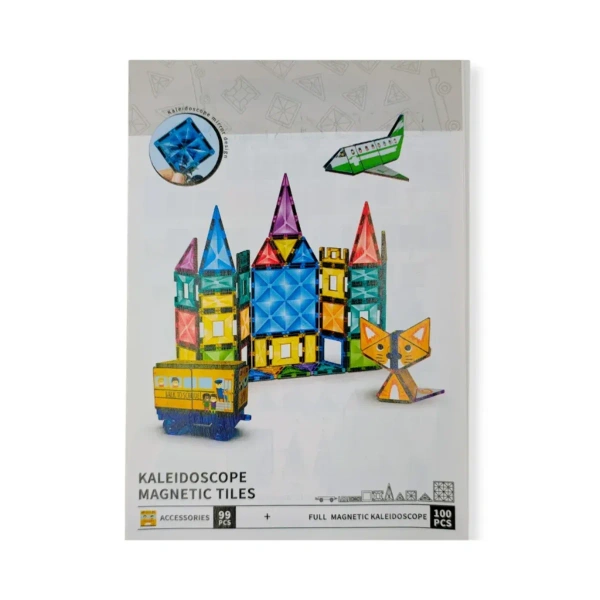 Kaleidoscope Magnetic Tiles 199 pcs Transparent – Xinbida 3+