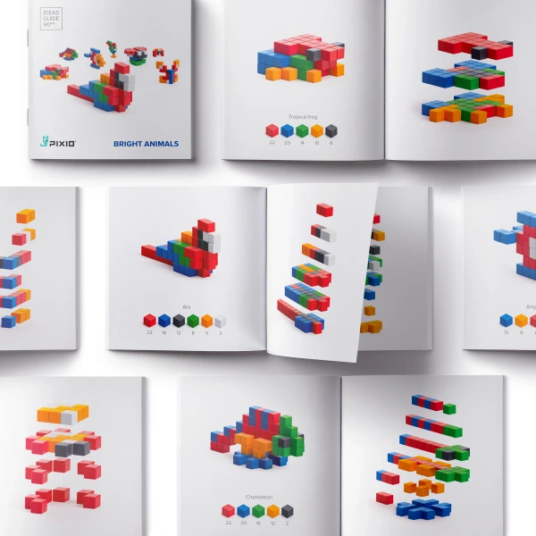 Klocki magnetyczne Pixio Bright Animals zwierzęta 90 elementów 6+