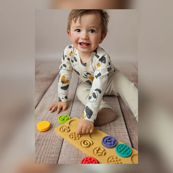 Puzzle sensoryczne kółeczka XL 6 elementów – Mom's Care 6m+