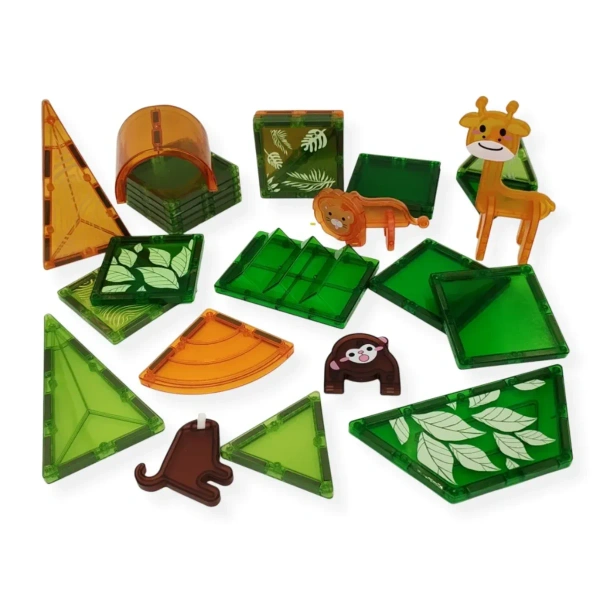 Jungle Magnetic Tiles 30 Pieces with Animals – X-Bida 3+