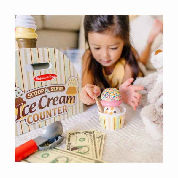 Melissa & Doug Lodziarnia – drewniany sklep z lodami dla dzieci 3+