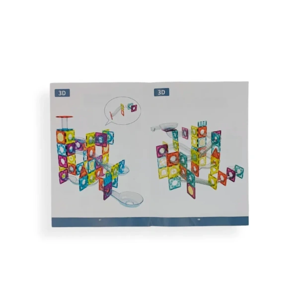 Kulodrom magnetyczny klocki tęczowe 95 el. – Magnetic Tiles3+
