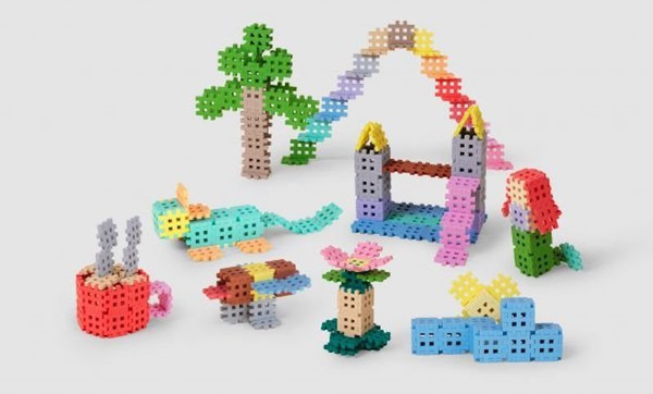 Klocki konstrukcyjne Marioinex Mini Waffle Pastel 140 elementów dla 4-latka wspierające motorykę