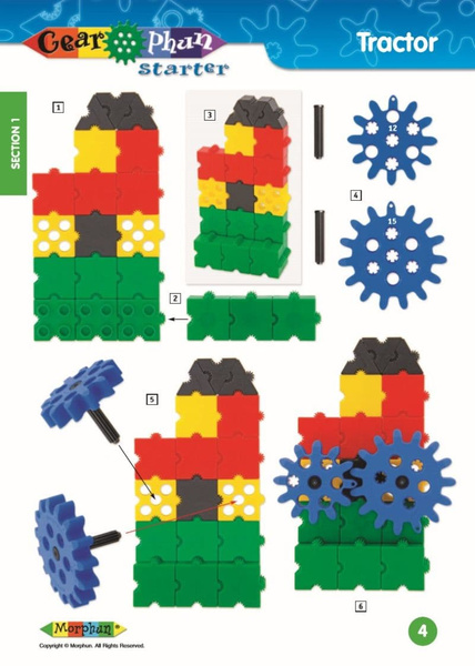 Morphun Gearphun 500 el construction block set. + Instructions 60 pp. A4