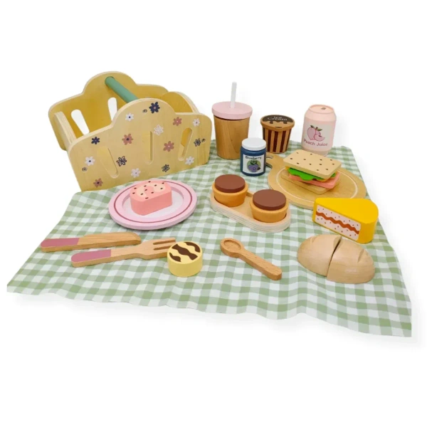 Wooden Picnic Playset with Basket – Kabi 3+