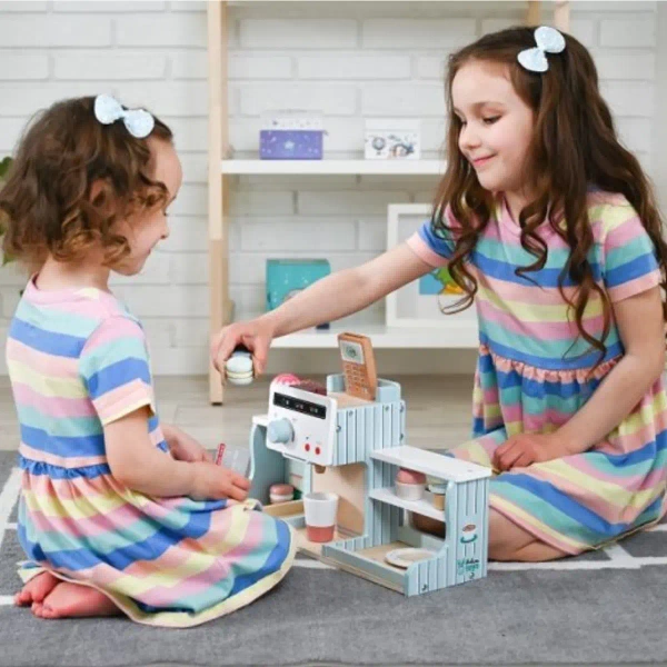 Café with espresso machine and ice cream