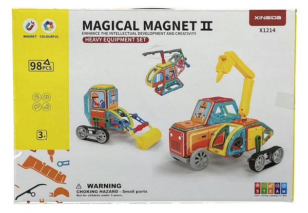 Magical Magnet Building Vehicles 6in1 magnetic blocks 98 el.