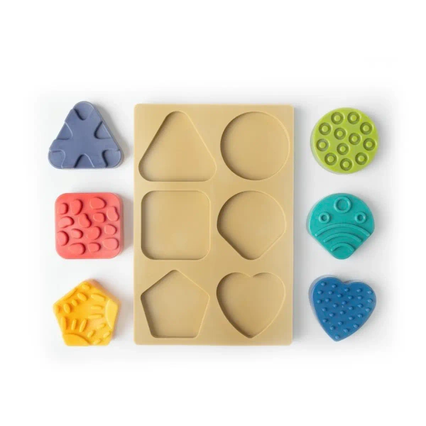 Sensoryczne puzzle kształty kontrastowe – Mom's Care 6m+