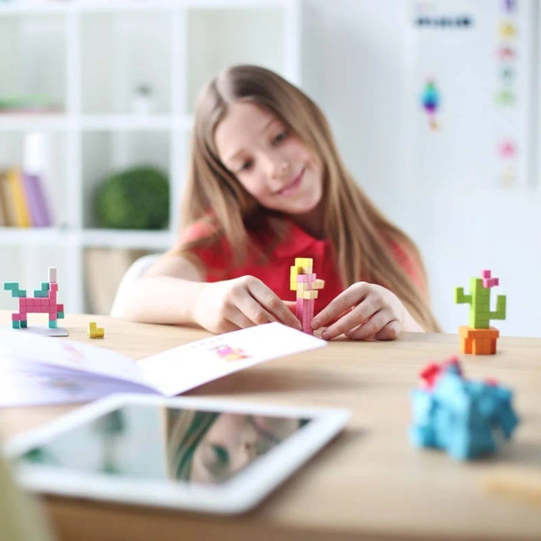 Klocki magnetyczne Pixio 100 elementów Design Series – 6 kolorów 6+