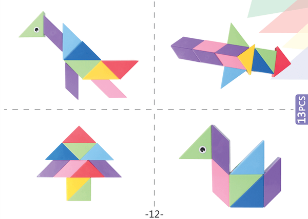 Klocki Magnetyczny Tangram - Magic Big Tangram 60 el.
