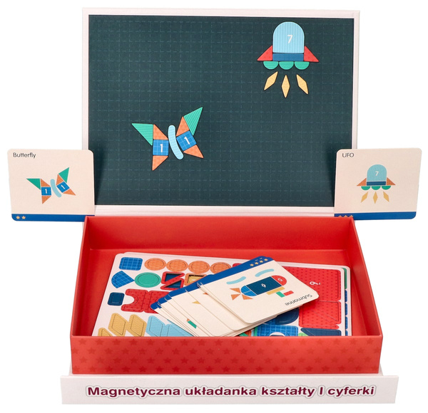Magnetic puzzle board - Shapes and numbers