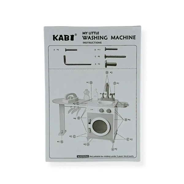 Drewniana pralka dla dzieci 3w1 z akcesoriami – Kabi 3+