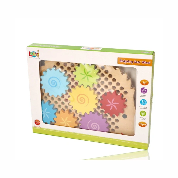 Lelin Hedgehog Gear Puzzle – Wooden Educational Toy Ages 3+