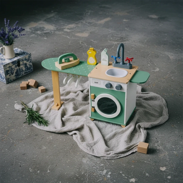 Wooden Laundry Play Set 3-in-1 with Accessories – Kabi 3+