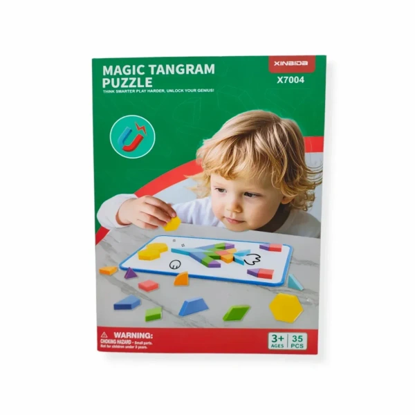 Magnetic Tangram Puzzle 35 pcs – X-Bida STEAM Toy 3+