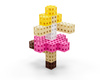 Set of building blocks - Meli Cube Pink 200 el. 