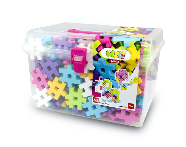 Meli Maxi Pink Travel Box Construction Blocks - 230 pcs.