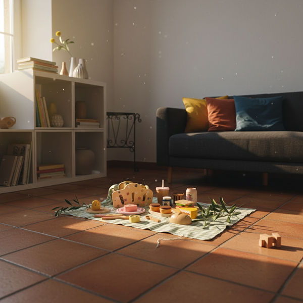 Drewniany zestaw piknikowy z koszyczkiem – Kabi 3+