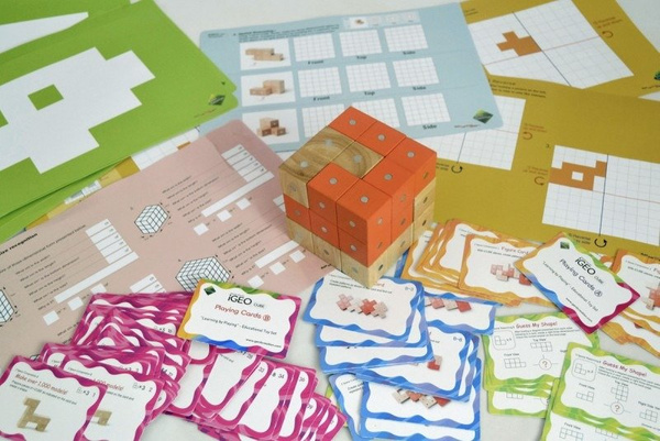 Klocki drewniane magnetyczne - IGEO CUBE 9 el.