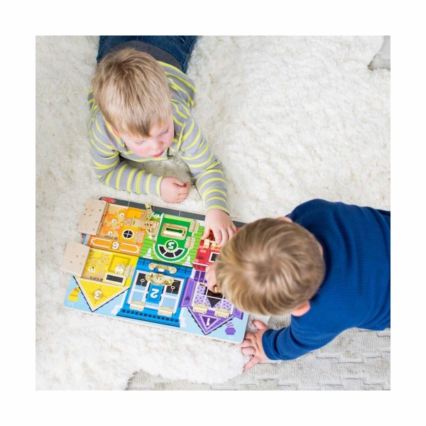 Melissa & Doug Lock and Latch Board – Wooden Manipulative Toy Ages 3+