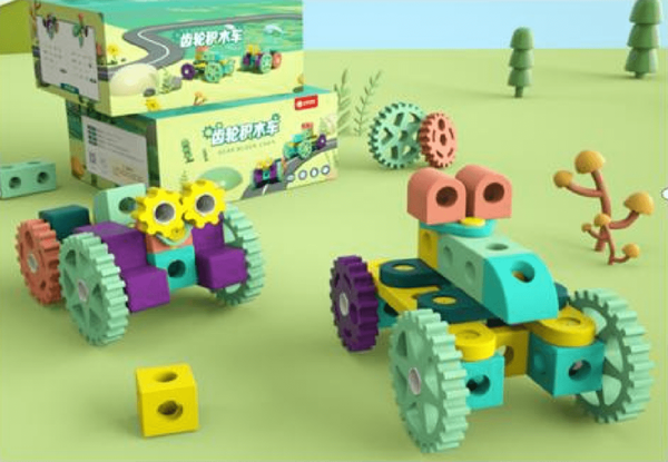 Piankowe klocki konstrukcyjne Gear Joy I - 77 el.