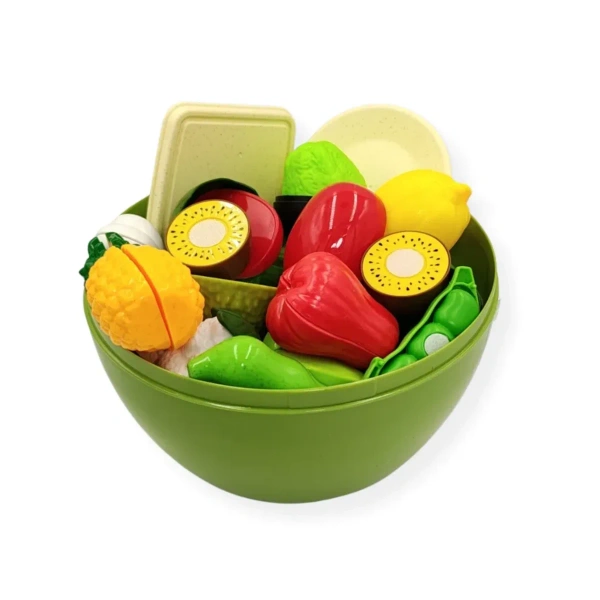 Zielone jabłko - Warzywa do krojenia dla dzieci 28 el. – Jinkee 3+