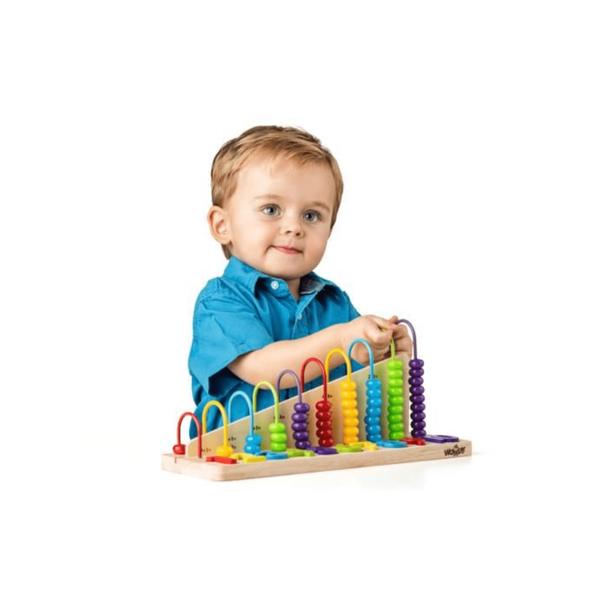 Double-sided wooden mathematical abacus