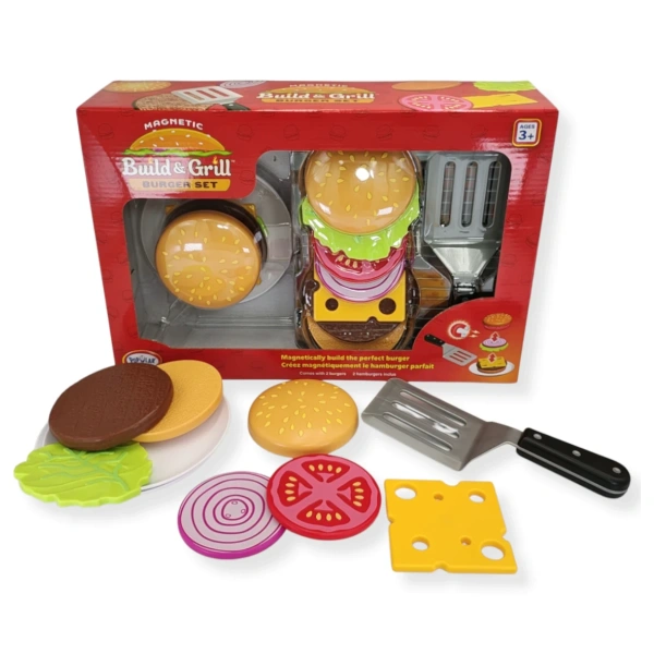 Magnetic toys for kids grill & burger set – Popular Playthings 3+
